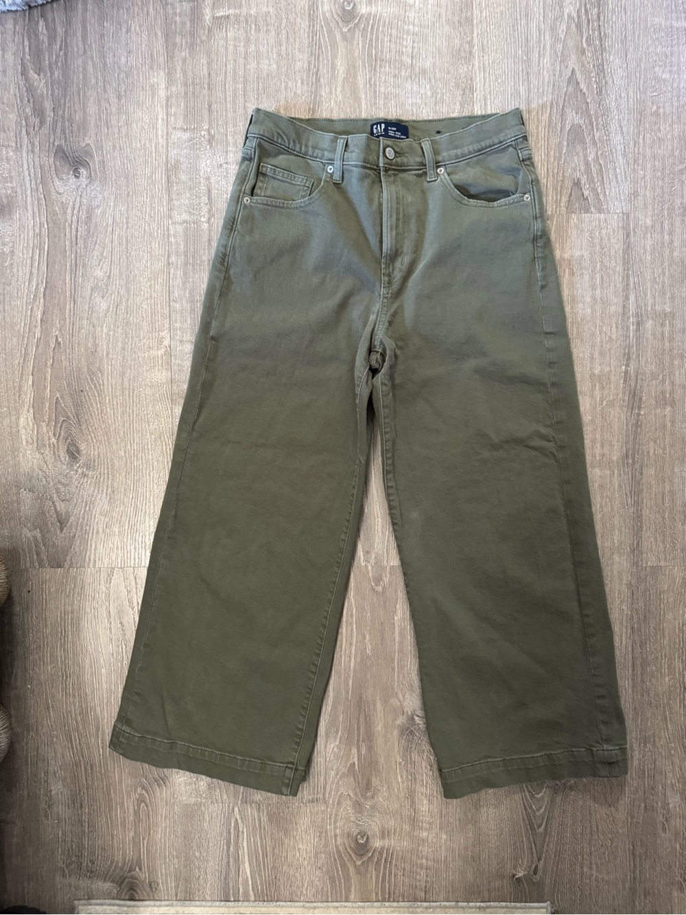 GAP Olive Utility Wide-Leg Jeans